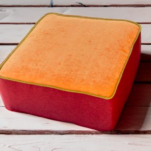Thick Orange Red Square Cushion