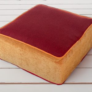 Thick Red Orange Square Cushion